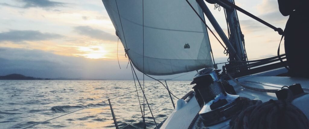 Sailing during sunset